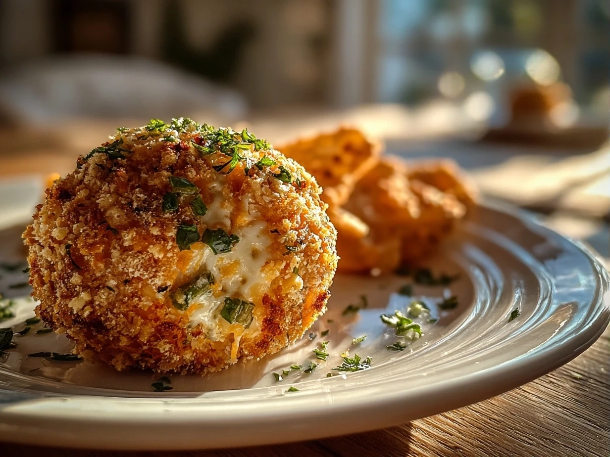 Close-up of a delicious Jalapeno Popper Cheese Ball
