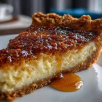 Close-up of a Slice of Burnt Honey Pie