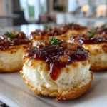 Close-up shot of delicious Apple Butter Brie Bites