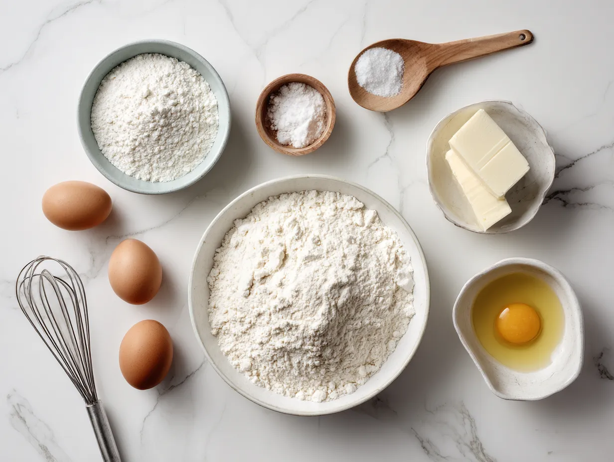 Ingredients for making cornbread casserole.