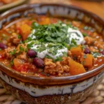 Cozy Bowl of Turkey Pumpkin Chili