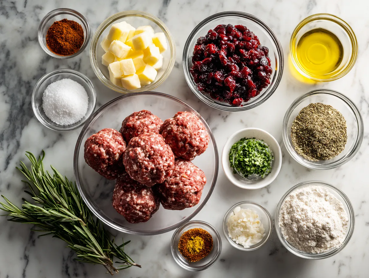 Ingredients for Cranberry BBQ Crockpot Meatballs