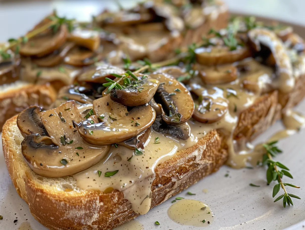 Creamy Mushroom Toast Plated