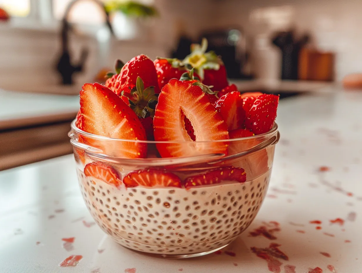Creamy Strawberry Chia Seed Pudding