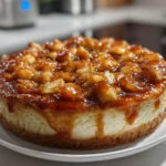 Decadent Slice of Salted Caramel Apple Pie Cheesecake