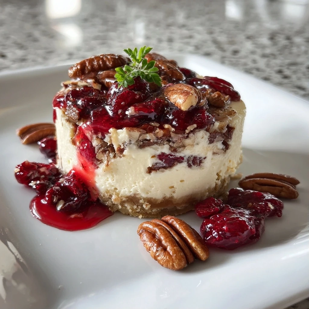 Delicious Cranberry Pecan Cheesecake Display