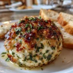 Delicious Garlic Herb Cheeseball Ready to Serve