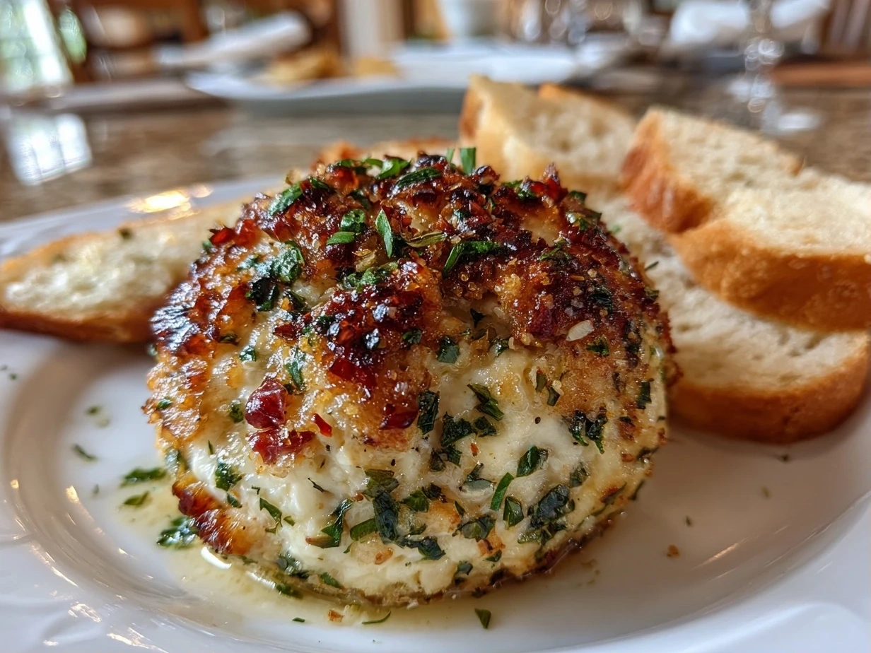 Delicious Garlic Herb Cheeseball Ready to Serve