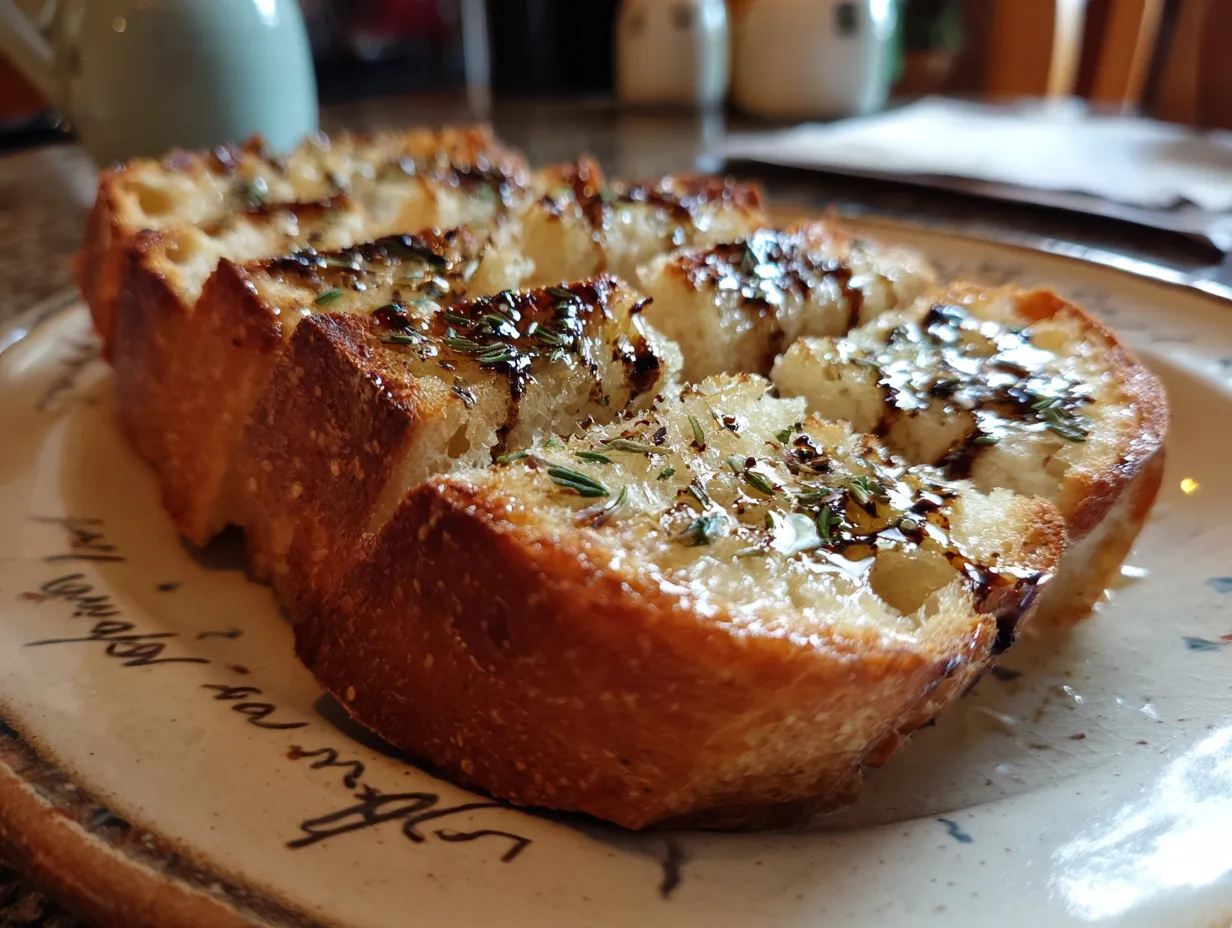 Delicious Olive Oil and Balsamic Vinegar Bread Dip ready to serve in a bowl with bread
