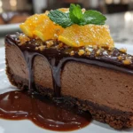 Delicious Slice of Chocolate Orange Cheesecake