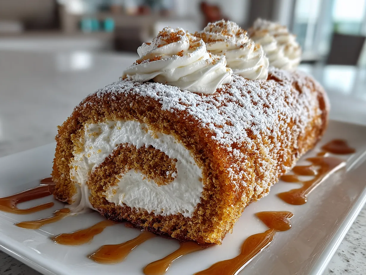 Delicious Spiced Creamy Pumpkin Roll