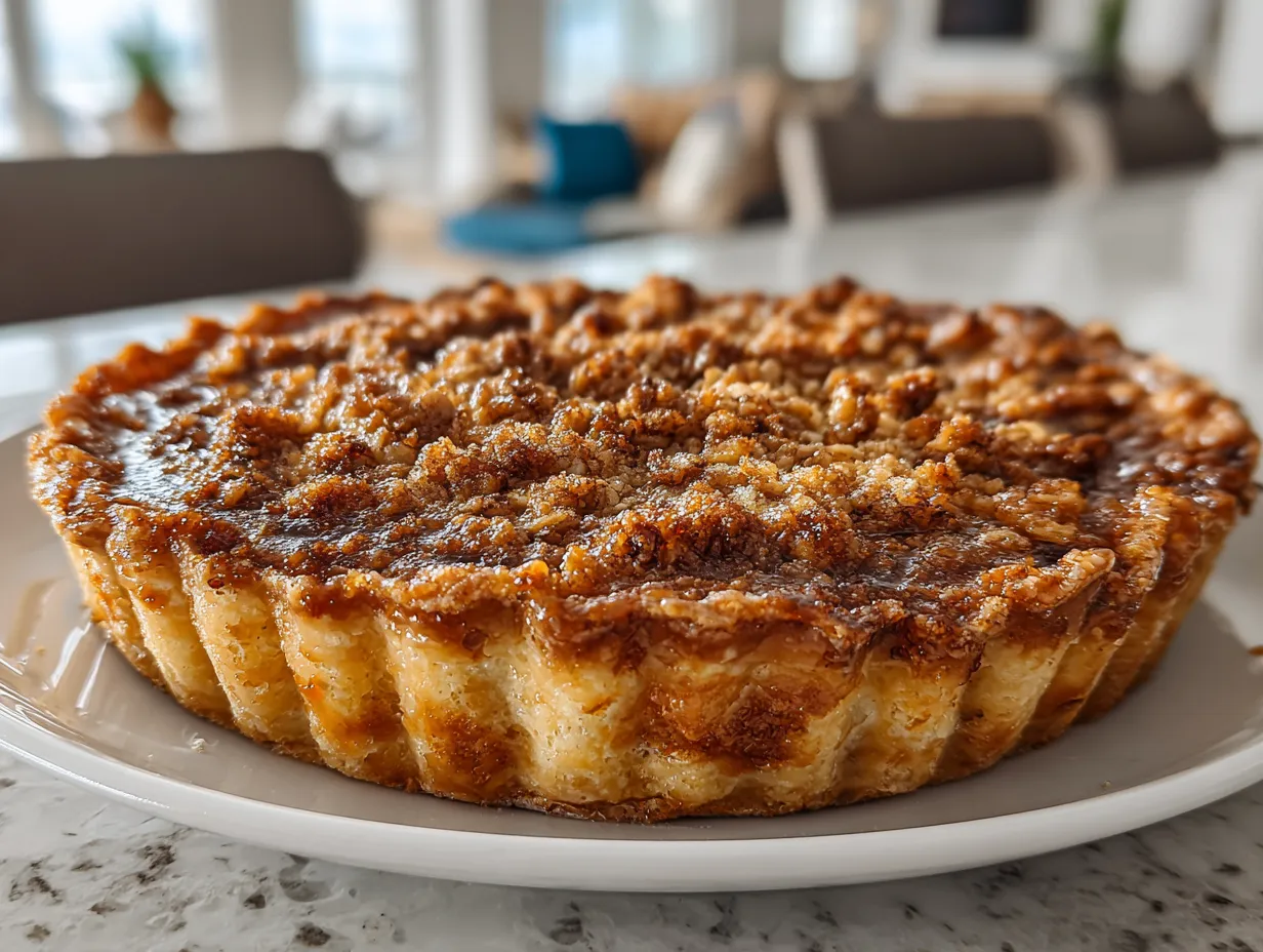 Delightful Apple Butter Pie with Cinnamon Oat Crumble