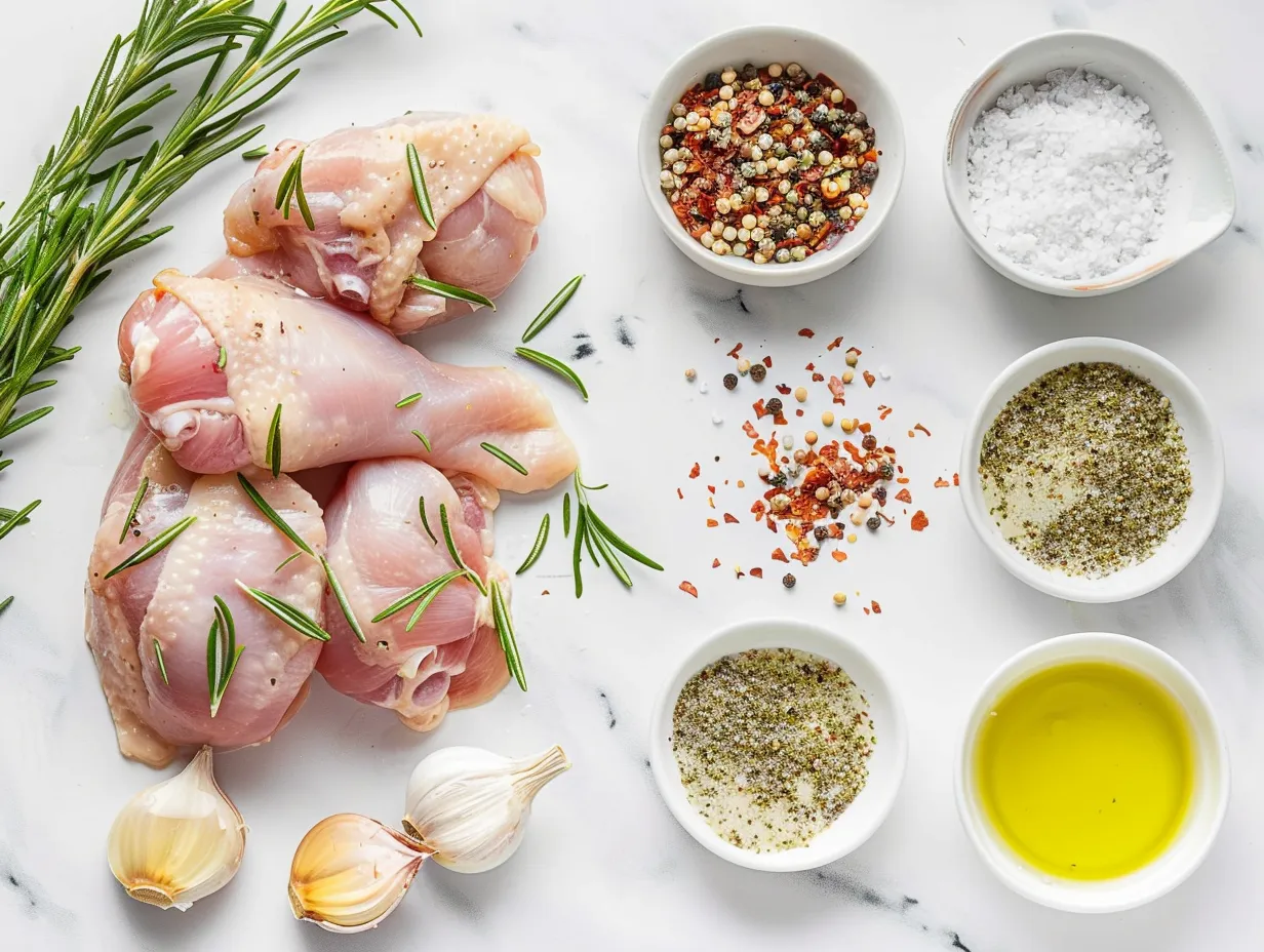 Ingredients for making Deviled Chicken Thighs.