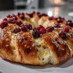 Festive Cranberry Brie Crescent Wreath Display