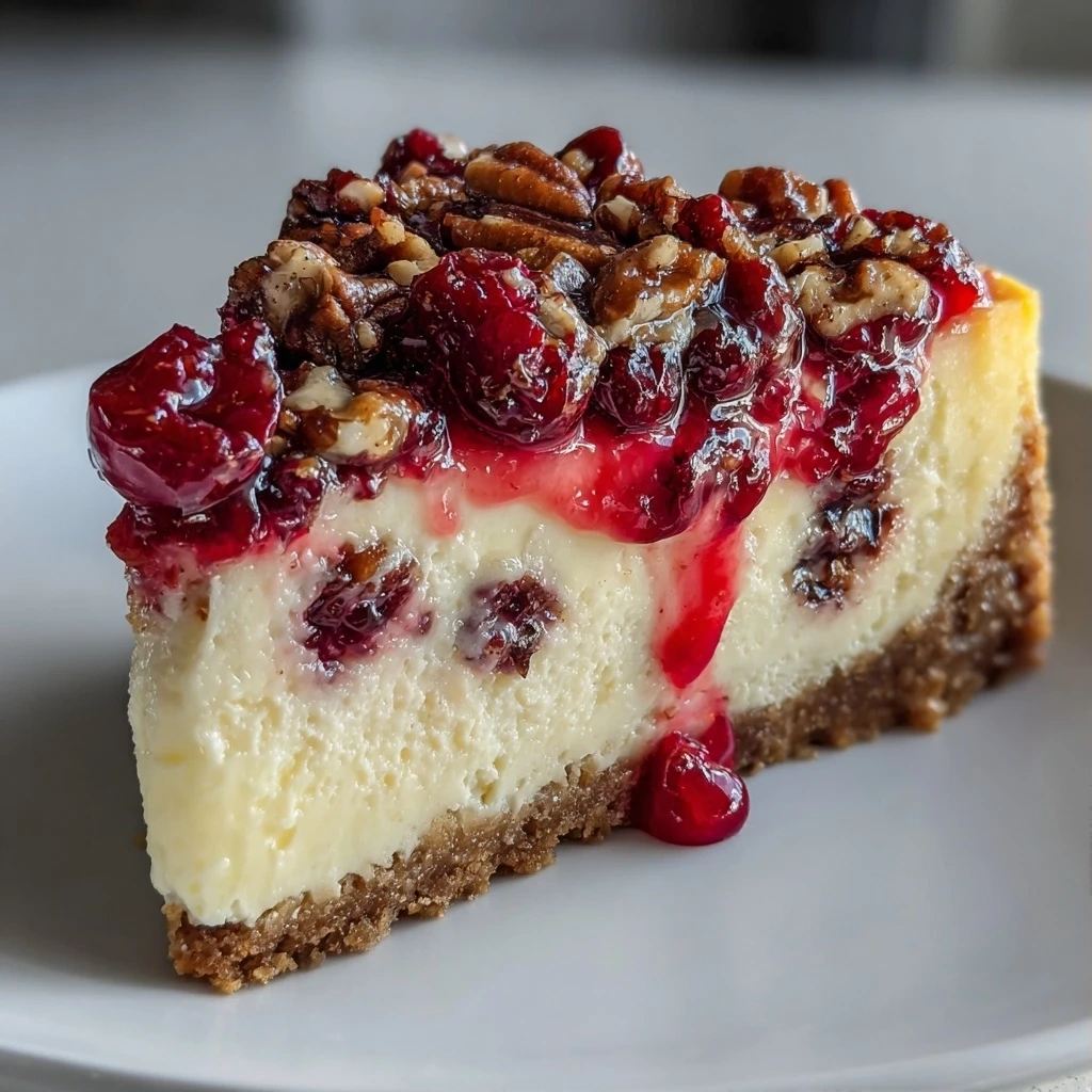 Finished Cranberry Pecan Cheesecake
