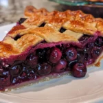 Freshly Baked Blueberry Pie on a Rustic Table