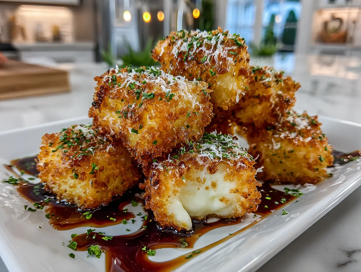 Golden Fried Brie Bites Appetizer