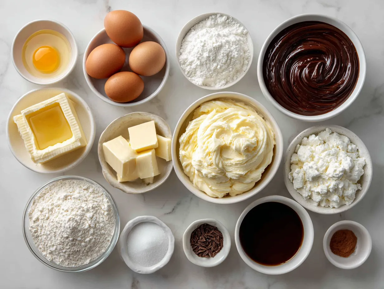 Ingredients for making Homemade Boston Cream Pie