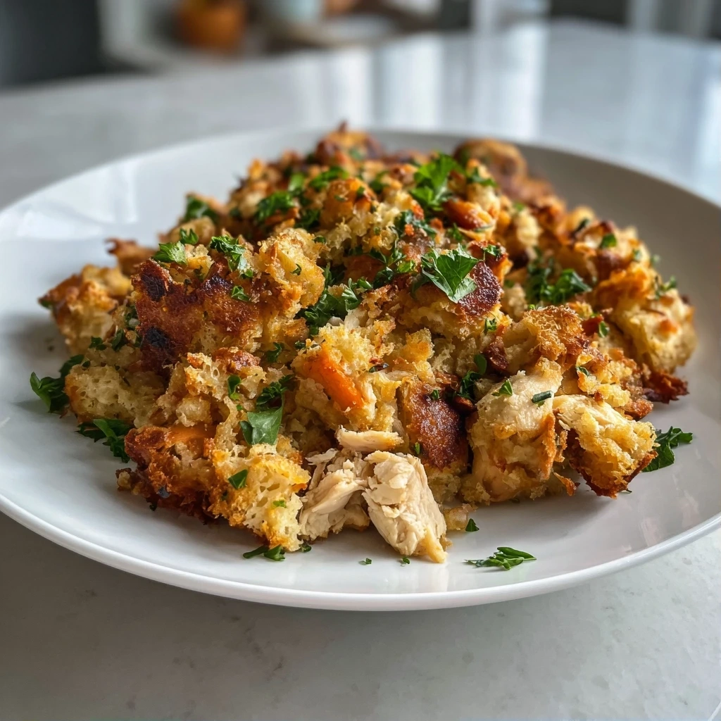 Delicious homemade Crockpot Chicken and Stuffing, cooked to perfection.