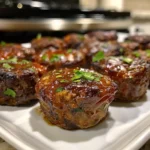 Homemade Mini Meatloaf Muffins on a Plate