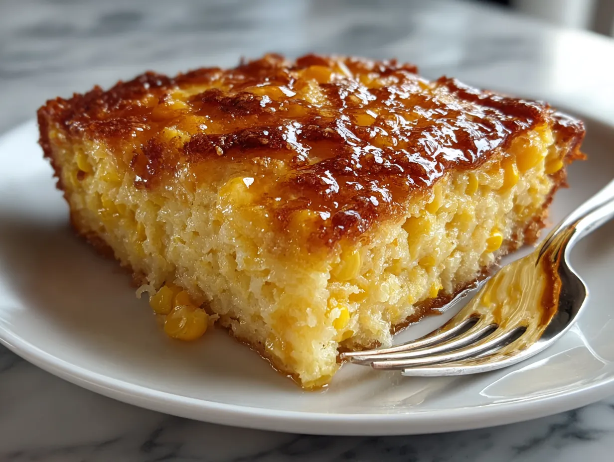Finished Honey Glazed Corn Casserole
