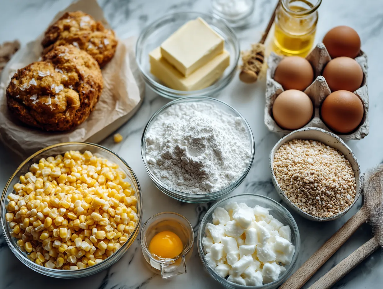 Ingredients for Honey-Glazed Corn Casserole