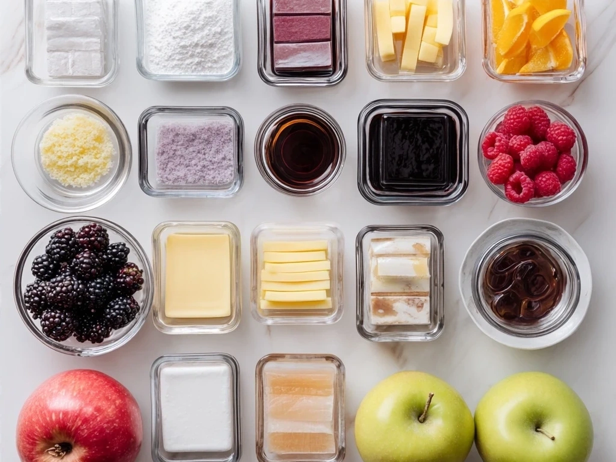 Ingredients for jello shots recipe including Jell-O gelatin, boiling water, cold water, and vodka.