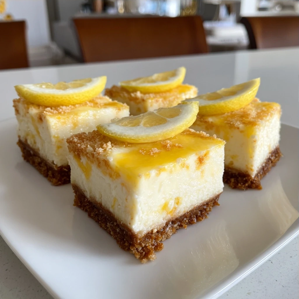 Lemon Marbled Cheesecake Bars final product