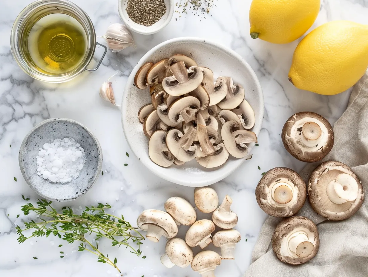 Ingredients for Creamy Mushroom Toast: mixed mushrooms, butter, garlic, white wine, heavy cream, parmesan cheese, parsley, salt, pepper, and bread.