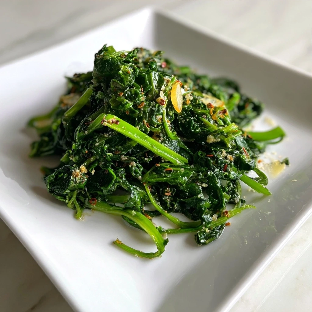 Finished mustard greens recipe