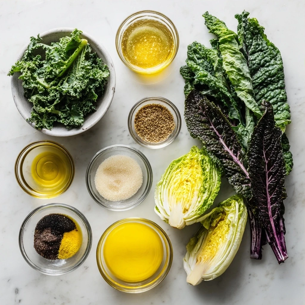 Ingredients for making mustard greens recipe
