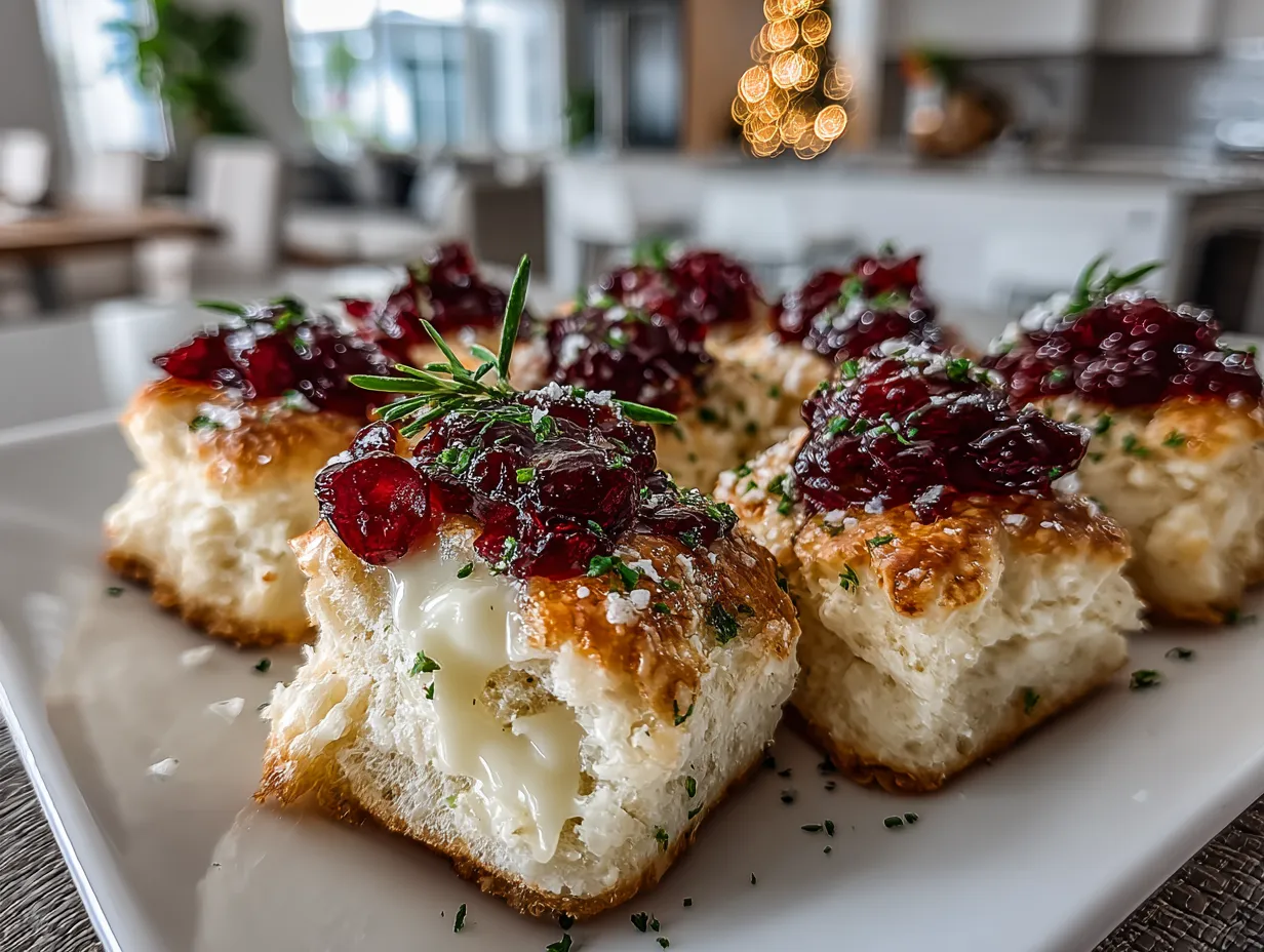 Golden and delicious Air Fryer Cranberry Brie Bites fresh out of the air fryer