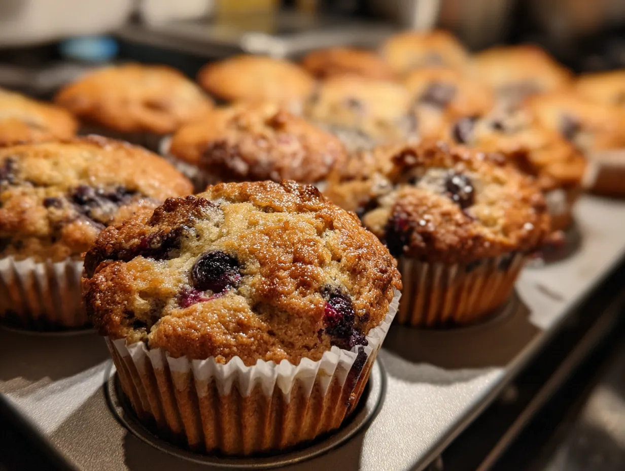 Delicious and perfectly baked Banana Blueberry Muffins