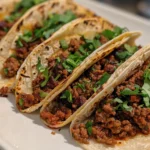 Plate of Mouthwatering Chorizo Tacos