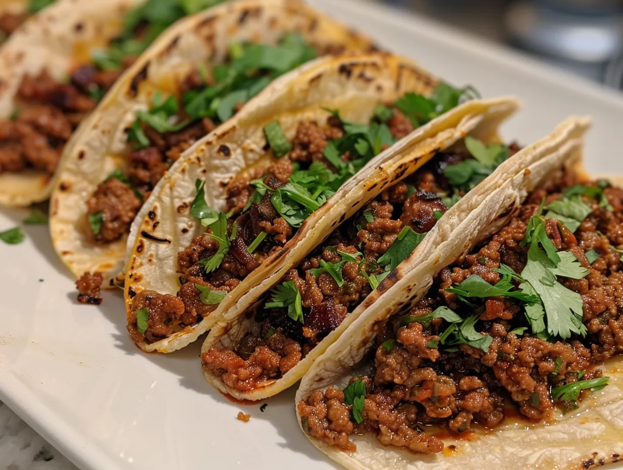 Plate of Mouthwatering Chorizo Tacos