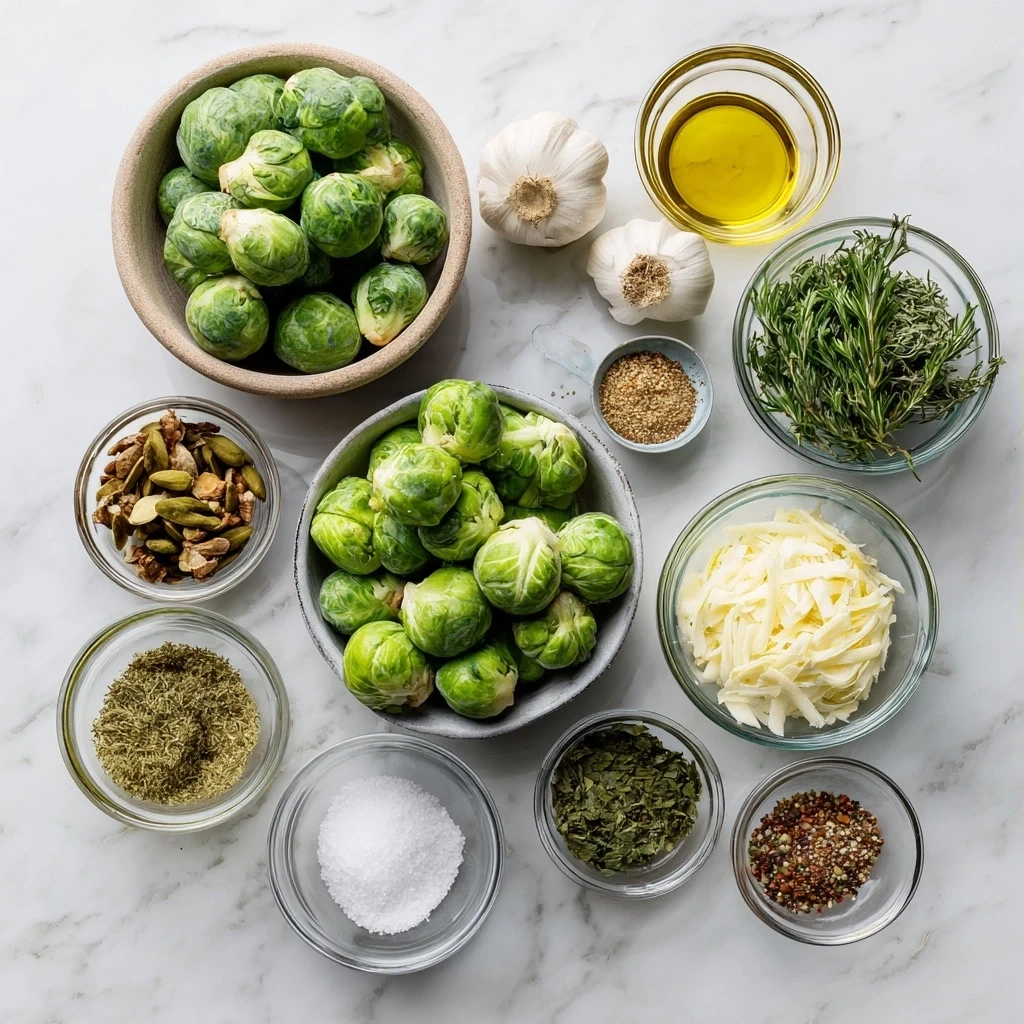 Ingredients for making roasted brussel sprouts