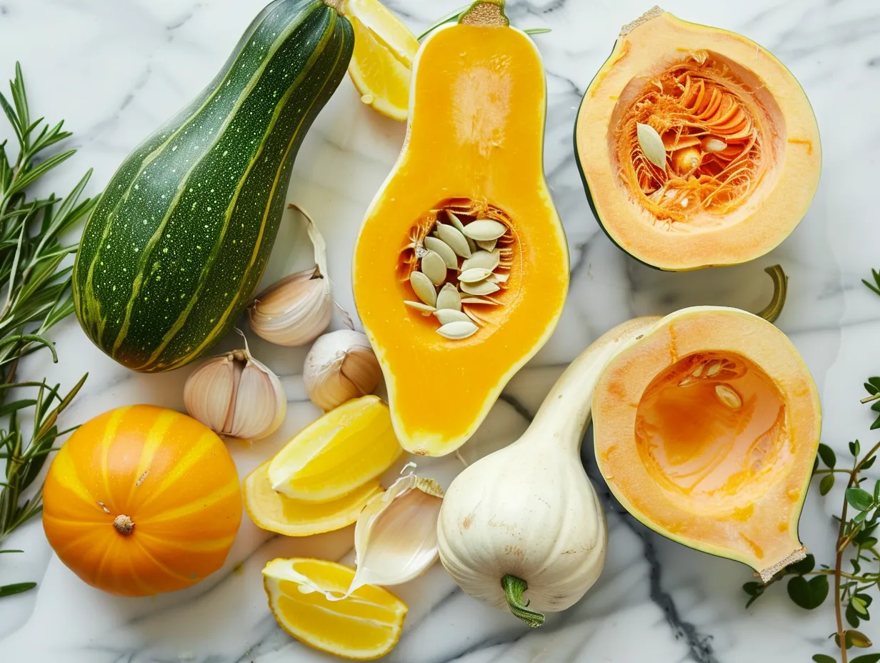 Ingredients for making a delicious homemade squash casserole.