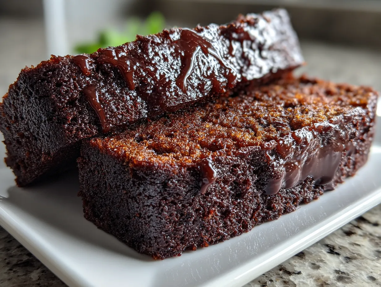 Rich Double Chocolate Banana Bread on Display