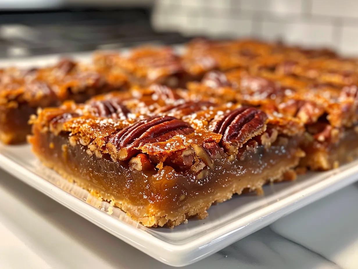 Salted Maple Pecan Pie Bars Display