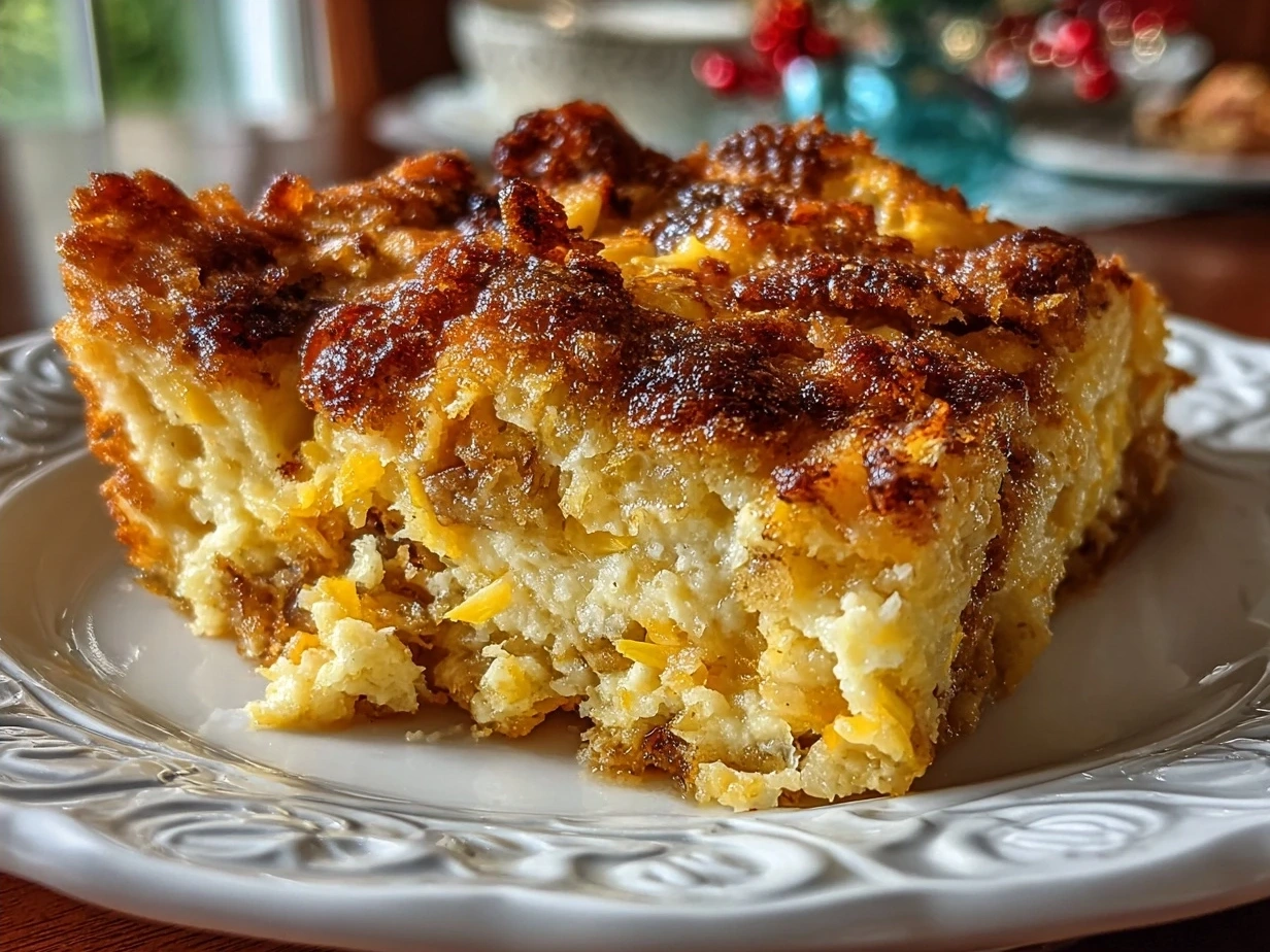 Delicious Southern Squash Casserole with golden brown Ritz cracker topping.