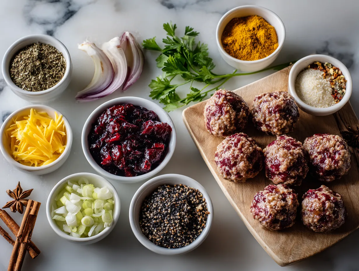 Ingredients for Spicy Cranberry BBQ Meatballs
