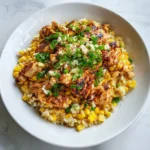 Spicy Mexican Street Corn Chicken Rice Bowl close-up