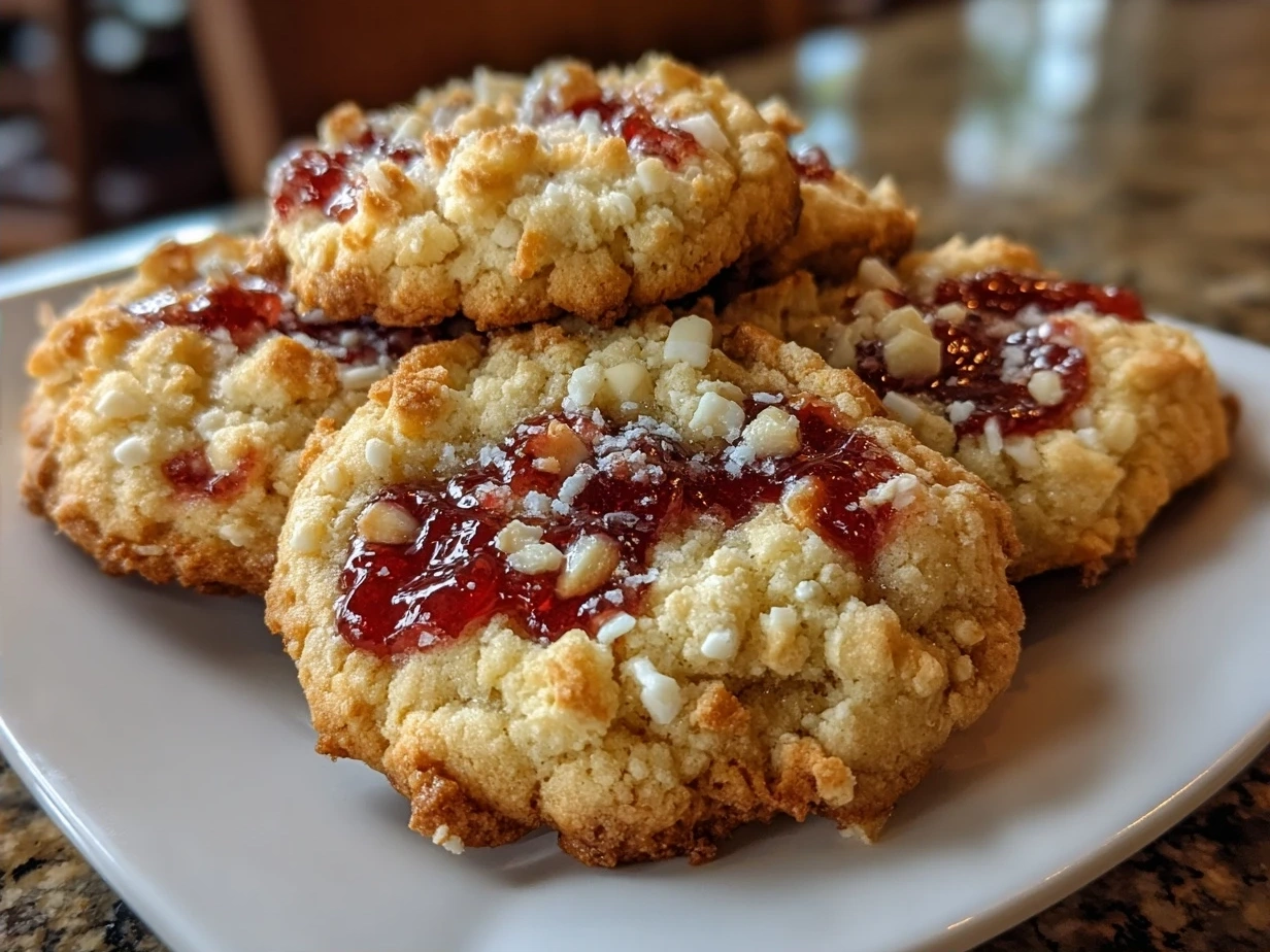 Strawberry crunch cookies on plate