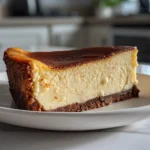 Top View of a Delicious Vanilla Bean Brown Butter Cheesecake Slice