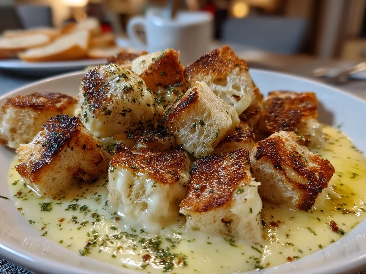A warm and creamy cheese fondue served in a pot with dippers around it