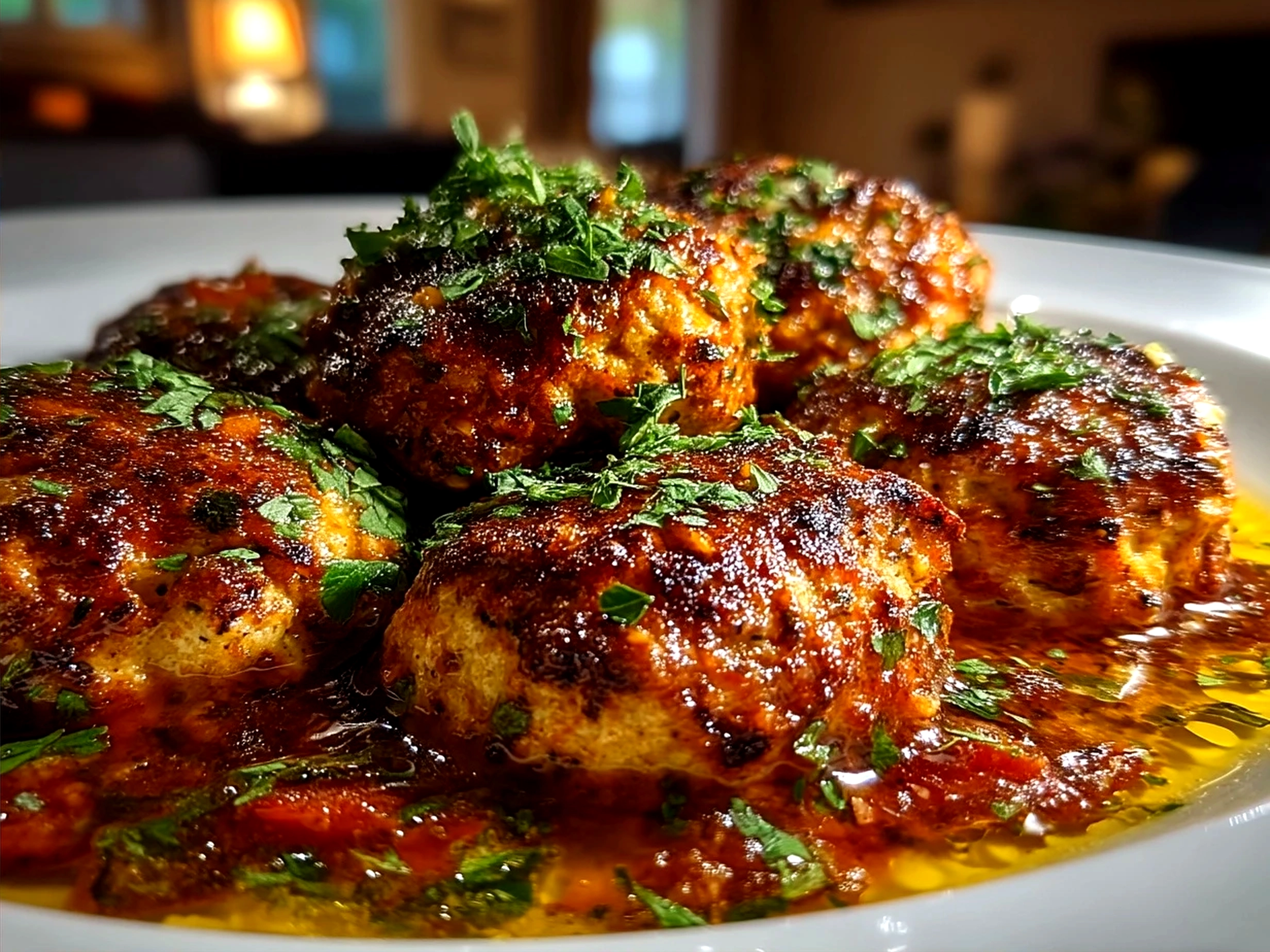 Served Chicken Kofta Meatballs