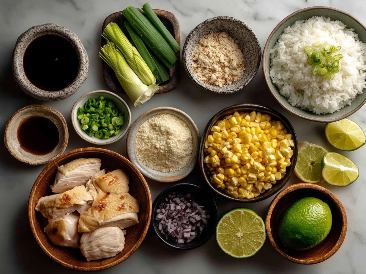 Ingredients for Chicken Rice Bowl with Street Corn
