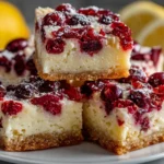 Close-up of Cranberry Lemon Bars