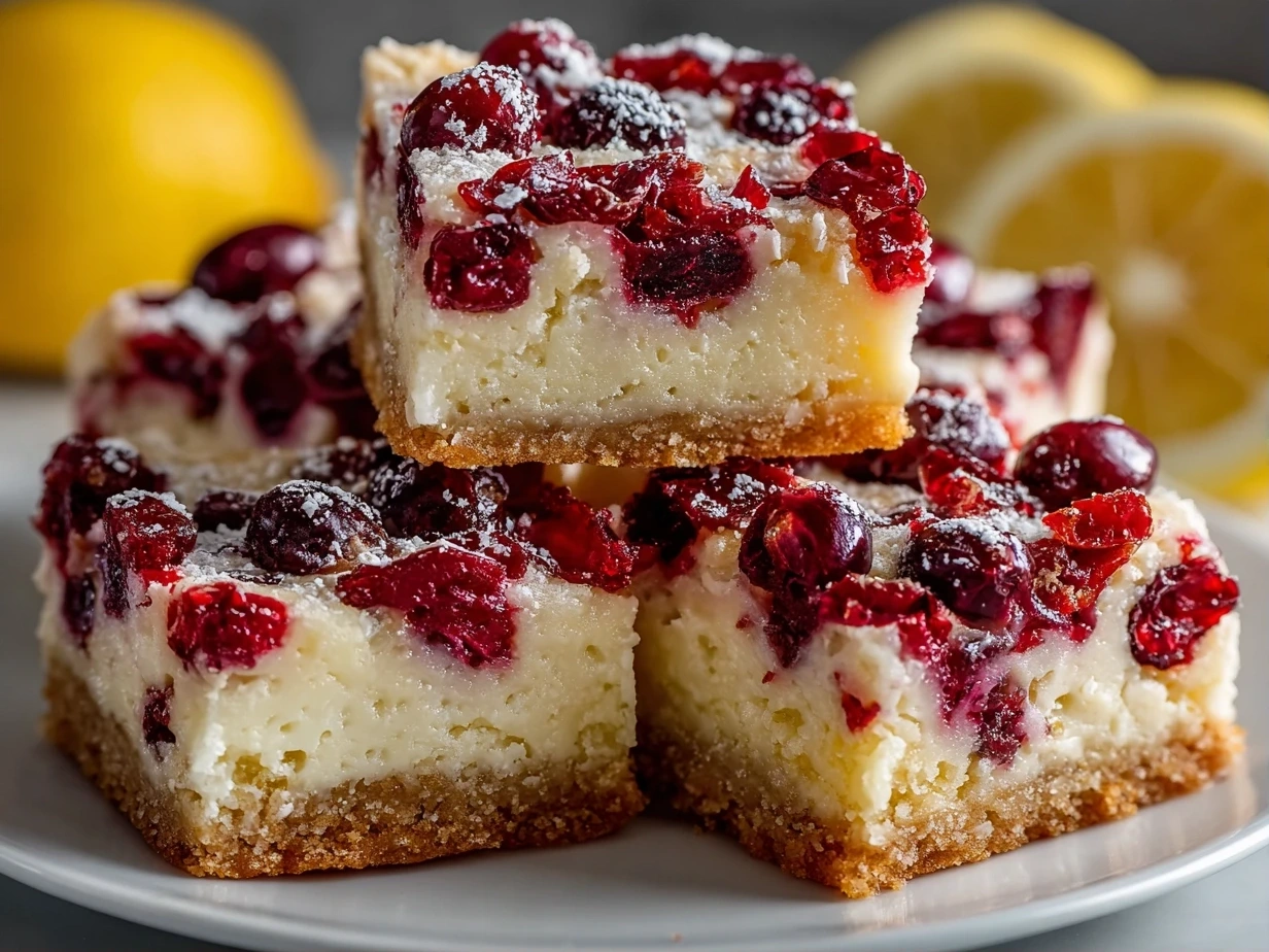 Close-up of Cranberry Lemon Bars