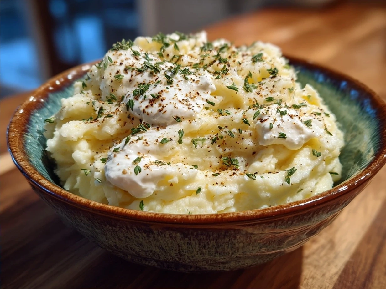Finished creamy horseradish sauce in a bowl ready to serve